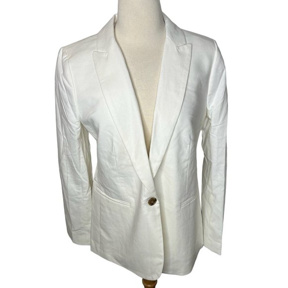 J.Crew Womens $178 Linen Holland Blazer White Size 4 Al222 - Picture 2 of 7